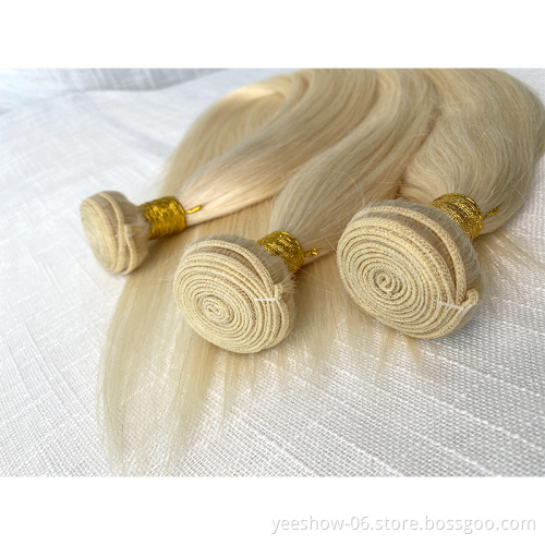 100% full cuticle aligned high quality 100 human bundles  double drawn brazilian hair extensions 613 human bundles